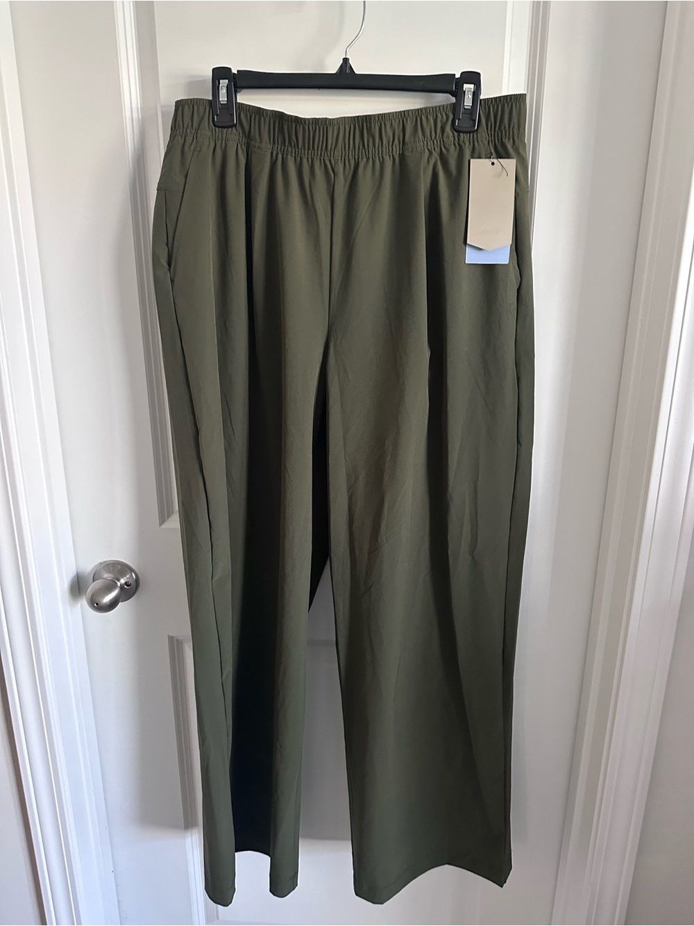 Avia Olive Green Elastic-Waist Track Pants